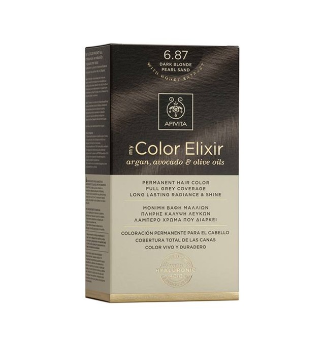 Apivita My Color Elixir Μόνιμη Βαφή Μαλλιών 6.87 ΞΑΝΘΟ ΣΚΟΥΡΟ ΠΕΡΛΕ ΜΠΕΖ