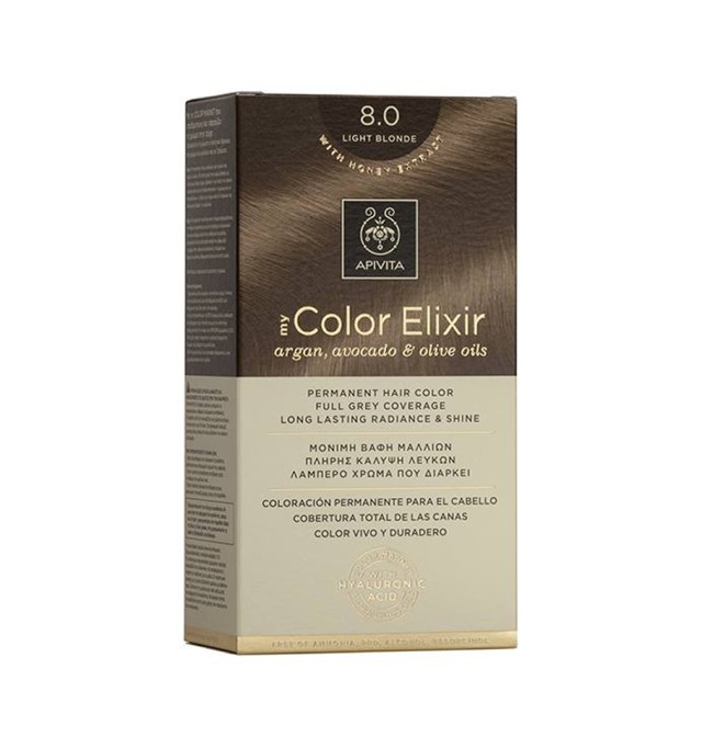 Apivita My Color Elixir Μόνιμη Βαφή Μαλλιών 8.0 ΞΑΝΘΟ ΑΝΟΙΧΤΟ