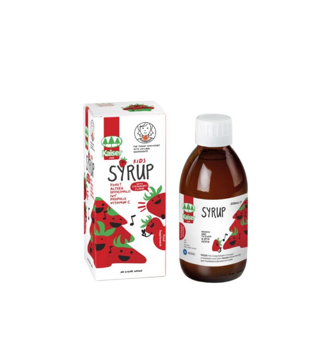 Kaiser Kids Syrup Παιδικό Σιρόπι για το Λαιμό με Γεύση Φράουλα 200ml