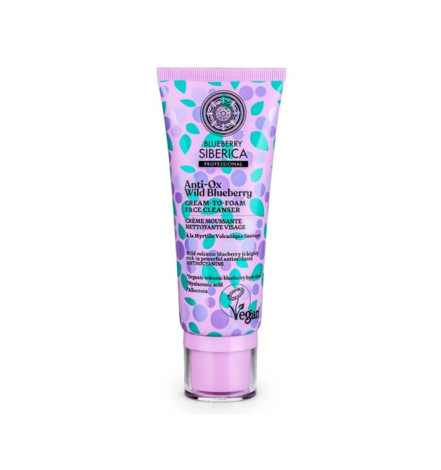 Natura Siberica Anti-Ox Wild Blueberry Cream-to-Foam Face Cleanser, 100ml