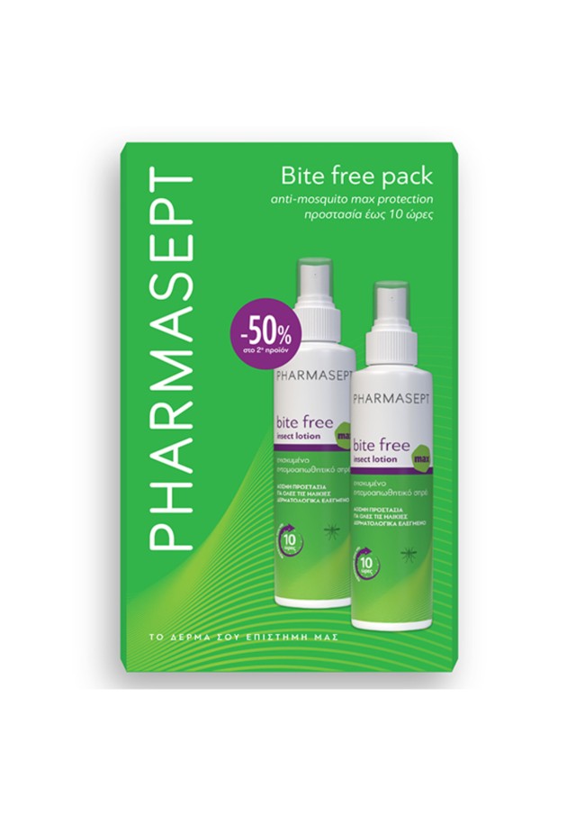 Pharmasept PROMO 2026 1+1 με Bite Free Insert Lotion Max-Άοσμη Εντομοαπωθητική Λοσιόν σε Σπρέι Κατάλληλη για Παιδιά, Θηλάζουσες 2x100ml