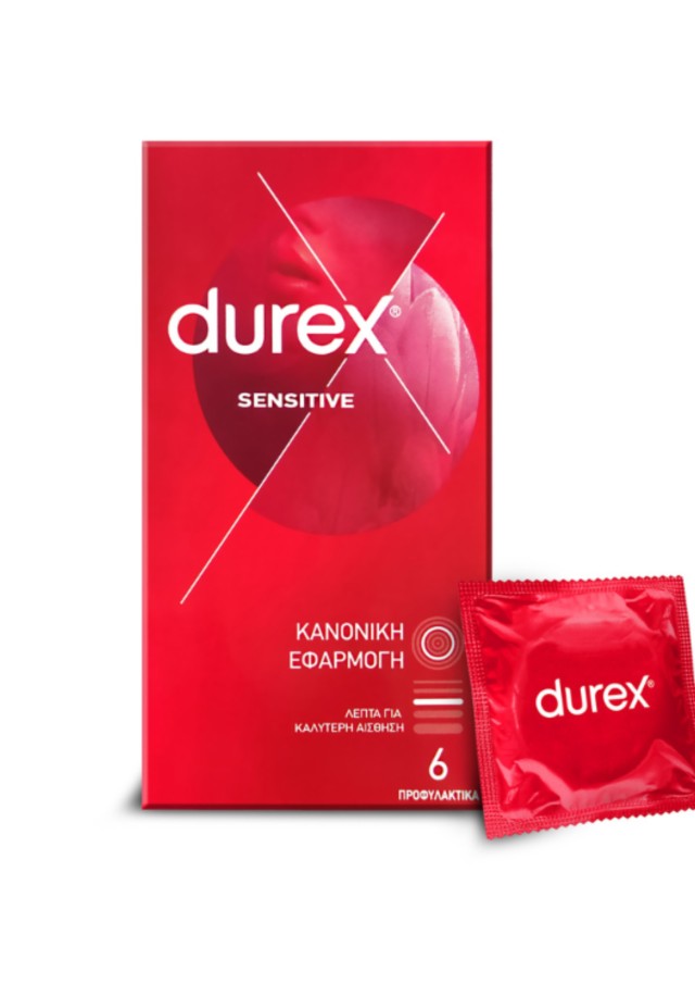 Durex Προφυλακτικά Πολύ Λεπτά Sensitive, 6τεμ