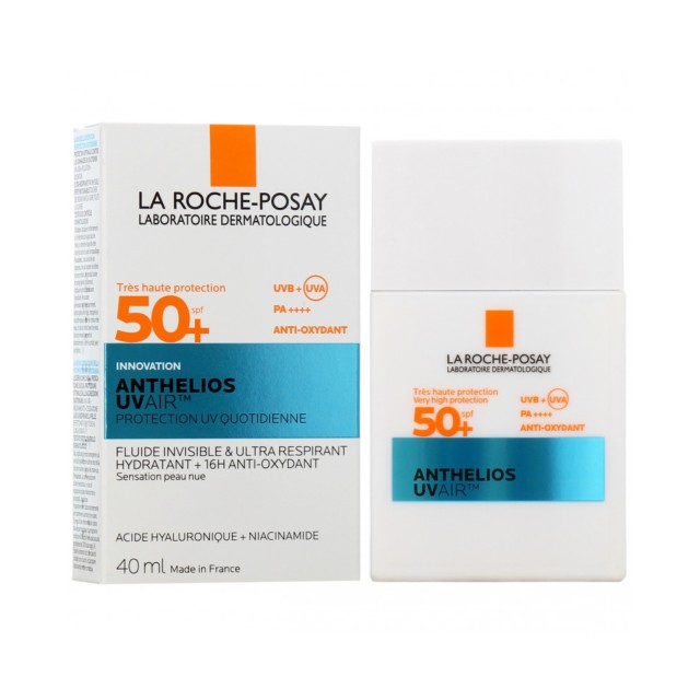 La Roche Posay Anthelios UV AIR SPF 50+ Aντηλιακό Προσώπου με Αέρινη Υφή για 16ωρη Αντιοξειδωτική Προστασία, 40ml