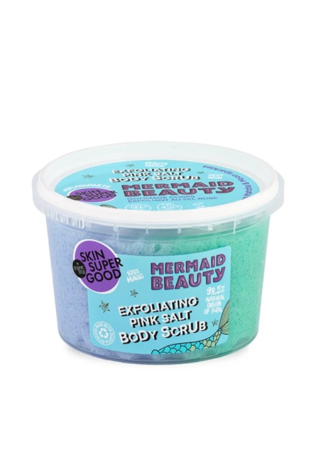 Organic Shop Mermaid Beauty Exfoliating Pink Salt Body Scrub with Blueberry/Green Match & Moon Sprakles, 250ml