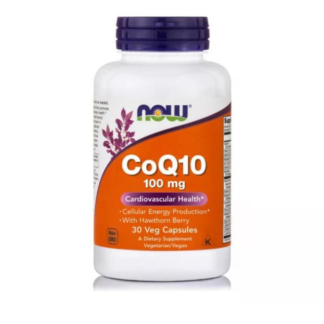 Now Foods CoQ10 100mg with Hawthorn Berry 30 Veg Capsules