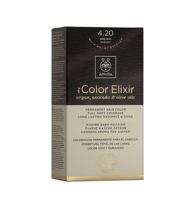 Apivita My Color Elixir Μόνιμη Βαφή Μαλλιών 4.20 ΚΑΣΤΑΝΟ ΒΙΟΛΕΤΙ