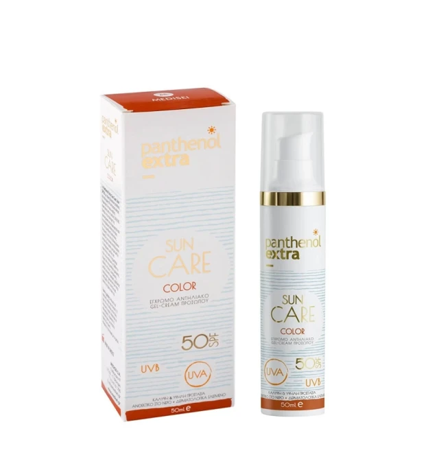 Panthenol Extra Sun Care Color 2022 Face Gel SPF50, Αντηλιακό Τζελ Προσώπου με Χρώμα, 50ml