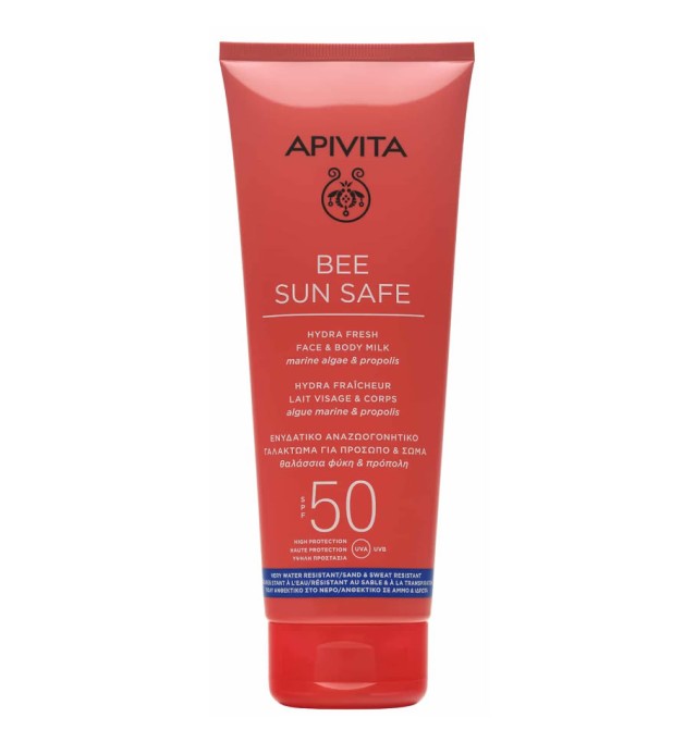 Apivita Bee Sun Safe Ενυδατικό Αναζωογονητικό Γαλάκτωμα για πρόσωπο και σώμα SPF50 200ml