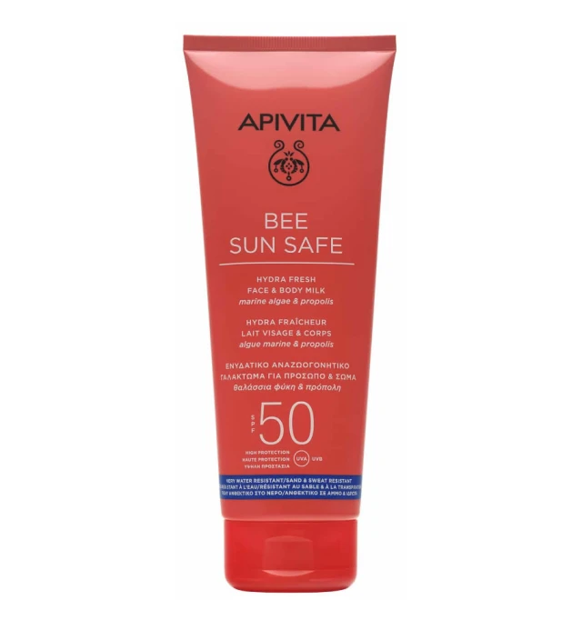 Apivita Bee Sun Safe Ενυδατικό Αναζωογονητικό Γαλάκτωμα για πρόσωπο και σώμα SPF50 200ml