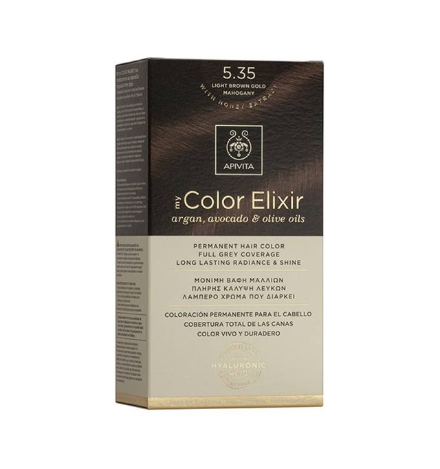 Apivita My Color Elixir Μόνιμη Βαφή Μαλλιών 5.35 ΚΑΣΤΑΝΟ ΑΝΟΙΧΤΟ ΜΕΛΙ ΜΑΟΝΙ