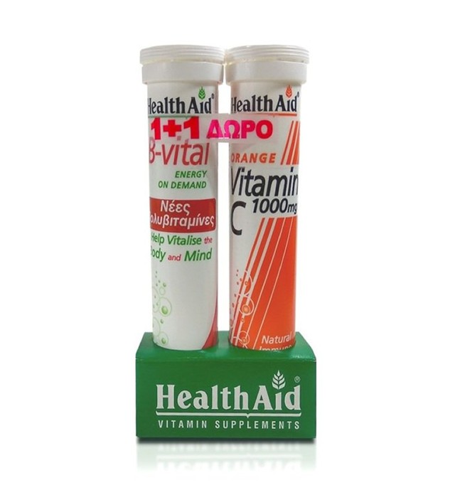Health Aid B-Vital 20tabs + Vitamin C 1000mg Πορτοκάλι 20tabs