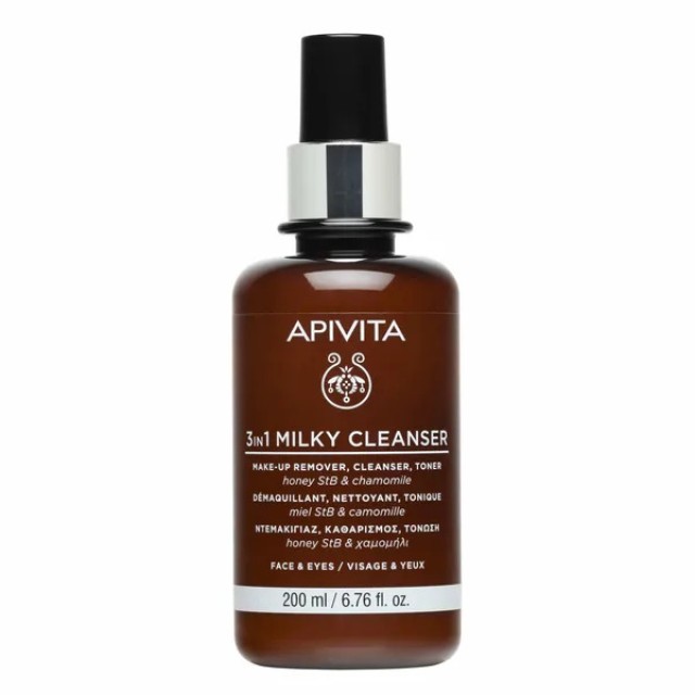 Apivita Cleansing Milk 3 in 1 Face & Eyes, 200ml