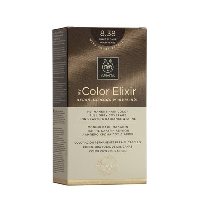 Apivita My Color Elixir Μόνιμη Βαφή Μαλλιών 8.38 ΞΑΝΘΟ ΑΝΟΙΧΤΟ ΜΕΛΙ ΠΕΡΛΕ