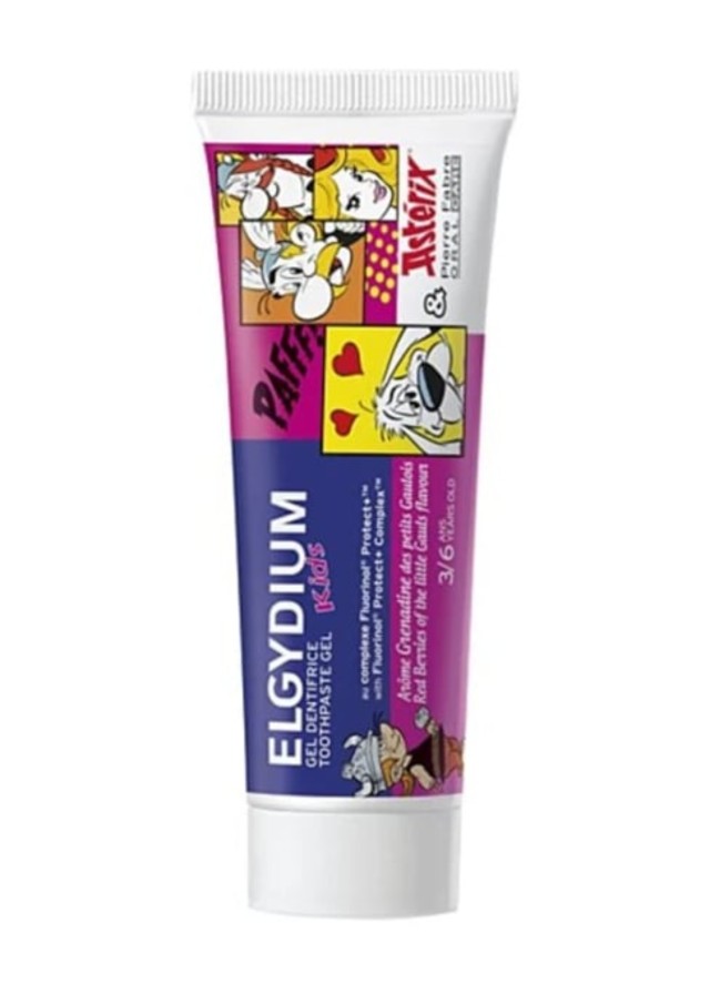 Elgydium Kids Asterix Red Berries of the Little Gauls Flavour Παιδική Οδοντόκρεμα με Γεύση από Κόκκινα Μούρα 3-6Υ 1000ppm, 50ml