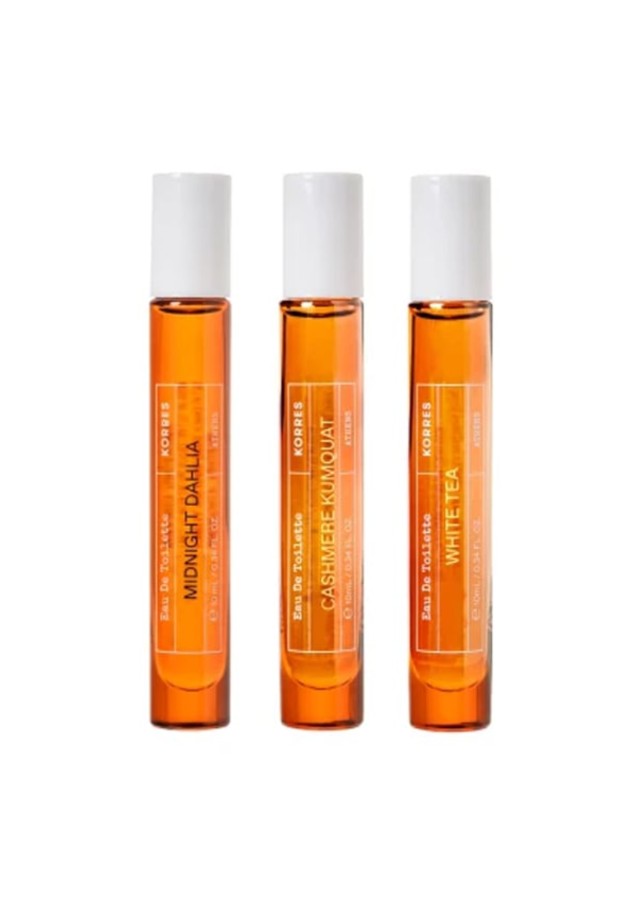 Korres The Floral Collection Promo Pack Σετ Αρωμάτων με Midnight Dahlia Eau de Toilette Άρωμα, 10ml, Cashmere Kumquat Eau de Toilette Άρωμα, 10ml & White Tea Eau de Toilette Άρωμα, 10ml, 1σετ