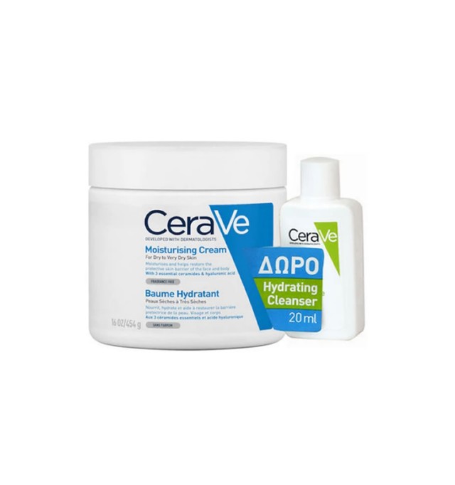 CeraVe Promo Moisturising Cream for Dry to Very Dry Skin 340ml & Δώρο Hydrating Cleanser 20ml