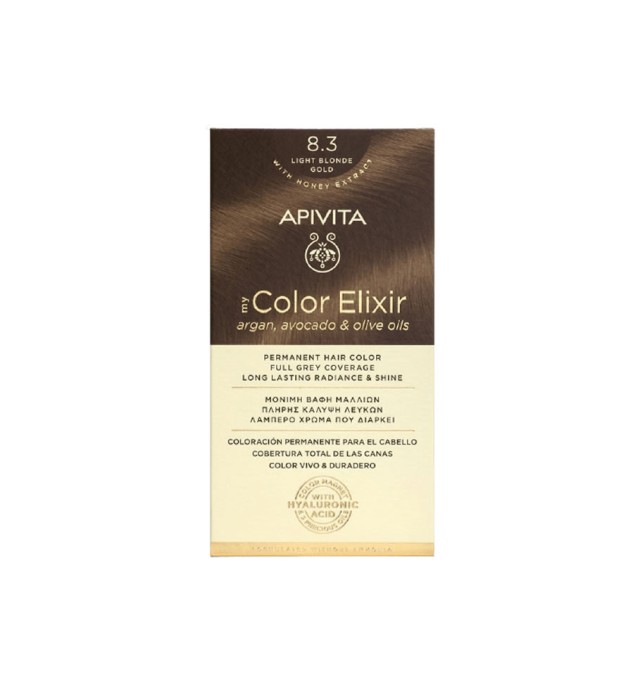 Apivita My Color Elixir Μόνιμη Βαφή Μαλλιών 8.3 ΞΑΝΘΟ ΑΝΟΙΧΤΟ ΜΕΛΙ