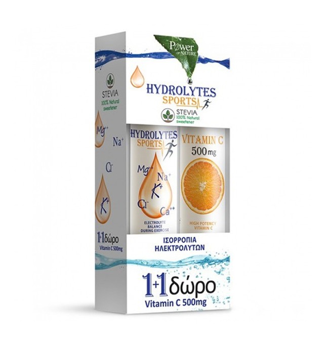 Power Health Hydrolytes Sports STEVIA 20eff.tabs & Vitamin C 500mg 20eff.tabs