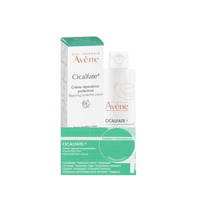 AVENE Promo Cicalfate+ Repairing Protective Cream Επανορθωτική Προστατευτική Κρέμα 100ml & Cicalfate+ Gel Nettoyant Gel Καθαρισμού 200m
