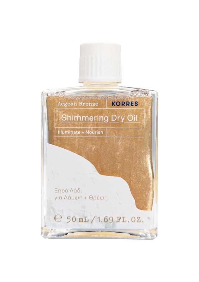 Korres Aegean Bronze Shimmering Dry Oil Ξηρό Λάδι με Λάμψη για Πρόσωπο, Μαλλιά & Σώμα, 50ml