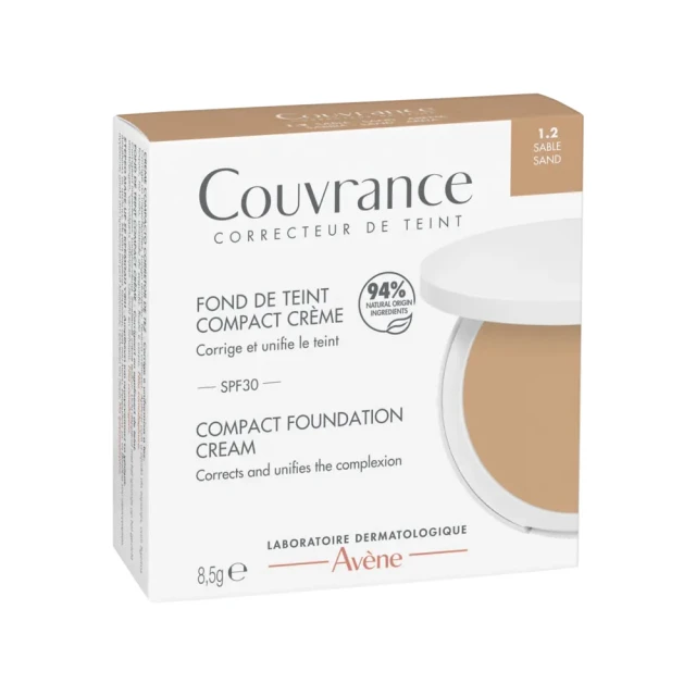 Avene Couvrance Compact Foundation Cream 1.2 Sand Make Up σε Μορφή Στερεής Κρέμας SPF30, 8.5gr