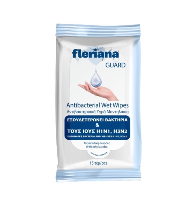 Power Health Fleriana Guard Antibacterial Wet Wipes 15τμχ