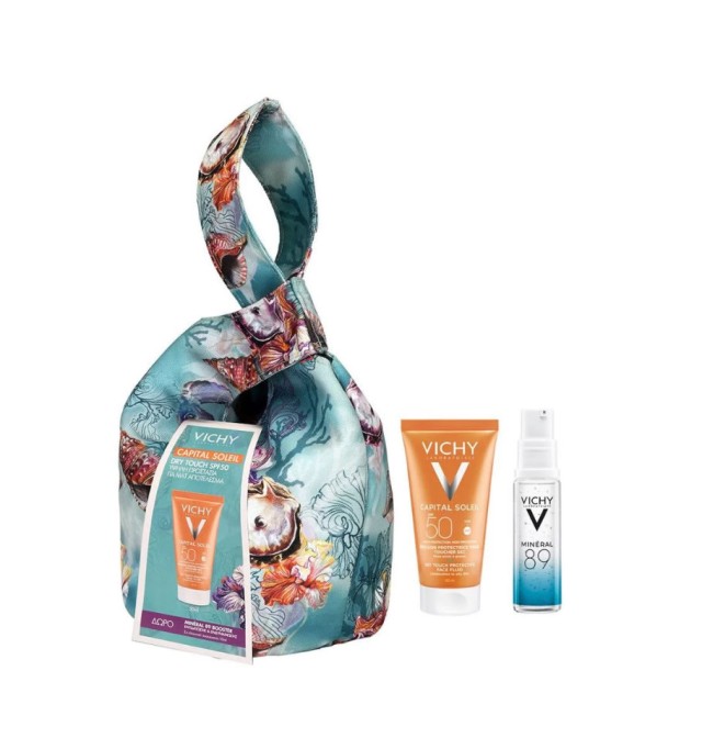 Vichy Promo Capital Soleil Dry Touch Mattifying Protective Face Fluid Spf50, 50ml & Δώρο Mineral 89 Booster 10ml & Τσαντάκι Θαλάσσης
