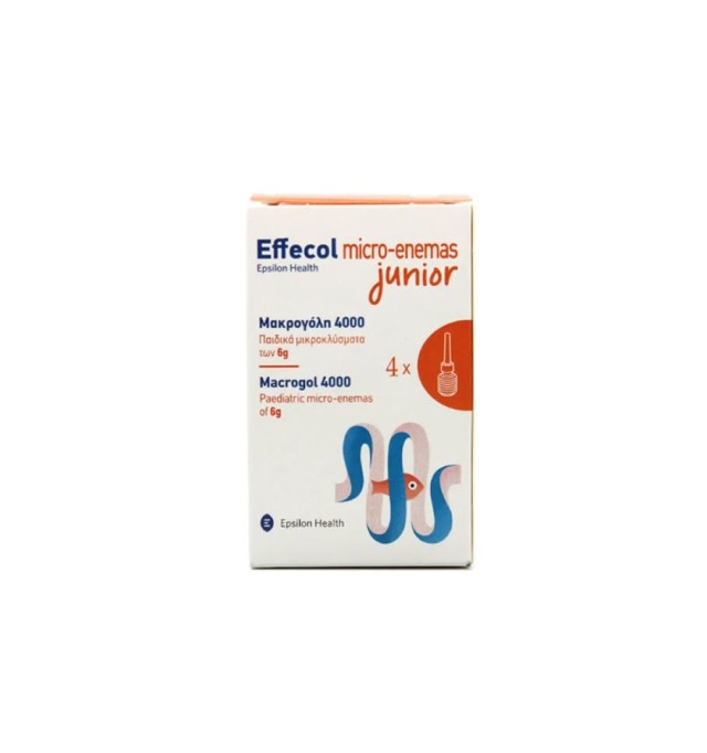 Effecol Micro-Enemas Junior Macrogol 4000 Παιδικά Μικροκλύσματα 4x6g