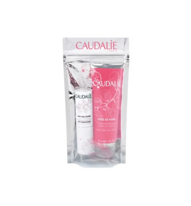 Caudalie Winter Duo Rose De Vigne Hand & Nail Cream 30ml + Lip Conditioner 4.5gr