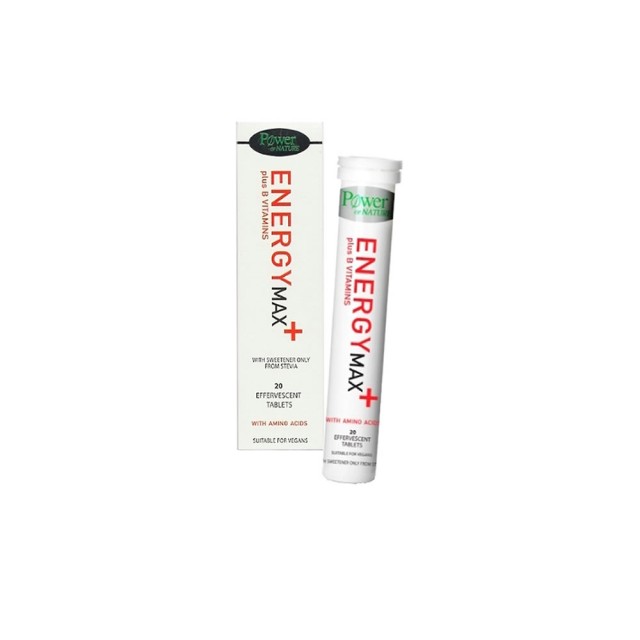 Power Health Energy Max Plus Vitamins B With Amino Acids Συμπλήρωμα Διατροφής Εκχυλίσματος Βιταμινών Β & Αμινοξέων Κατά Της Κόπωσης 20 αναβράζοντα δισκία
