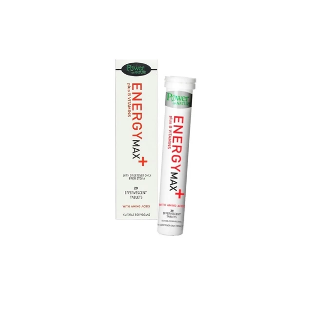 Power Health Energy Max Plus Vitamins B With Amino Acids Συμπλήρωμα Διατροφής Εκχυλίσματος Βιταμινών Β & Αμινοξέων Κατά Της Κόπωσης 20 αναβράζοντα δισκία