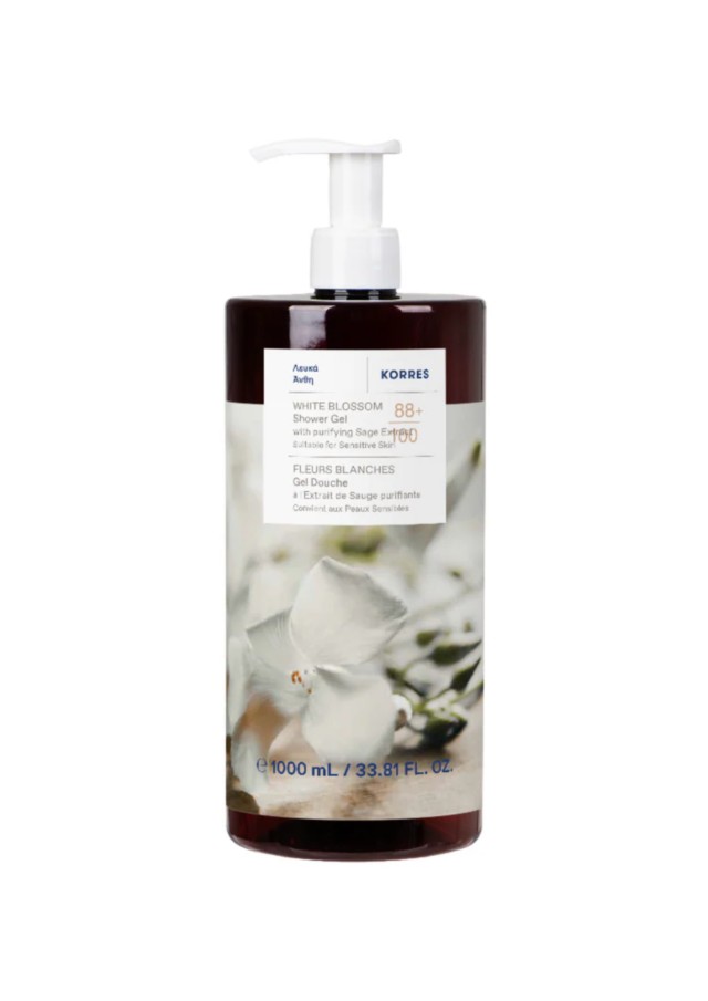 Korres Renewing Body Cleanser Aναζωογονητικό Αφρόλουτρο με Άρωμα Λευκά Άνθη, 1000ml