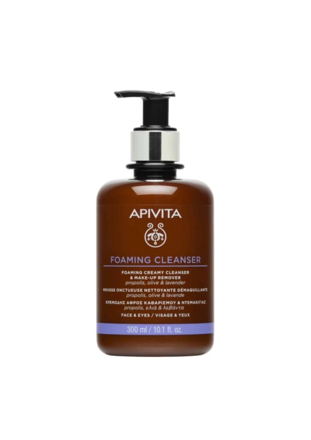 Apivita Cleansing Foam Κρεμώδης Αφρός Καθαρισμού για Πρόσωπο & Μάτια, 300ml