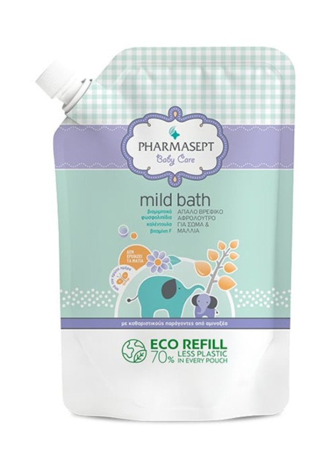 Pharmasept Baby Care Mild Bath Refill Ανταλλακτικό Βρεφικό Αφρόλουτρο, 900ml