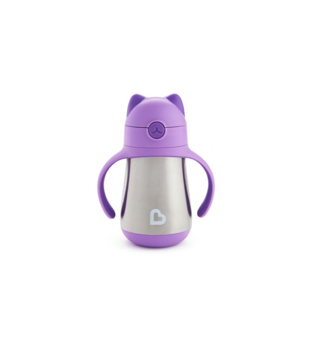 Munchkin Ανοξείδωτο Θερμός Παγουράκι Cool Cat Purple 237ml