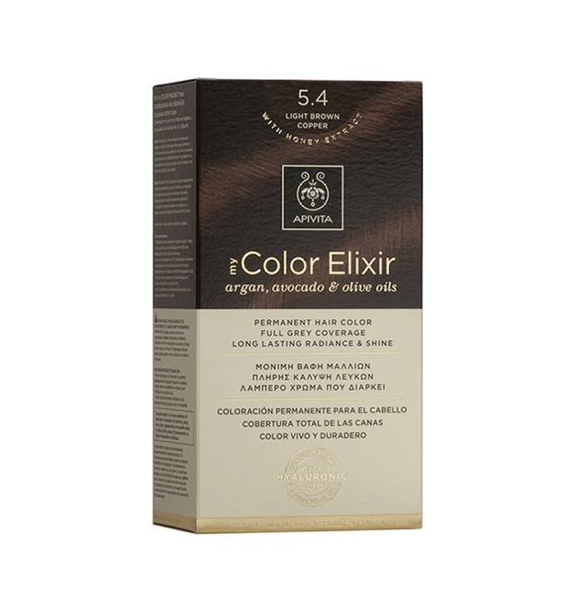 Apivita My Color Elixir Μόνιμη Βαφή Μαλλιών 5.4 ΚΑΣΤΑΝΟ ΑΝΟΙΧΤΟ ΧΑΛΚΙΝΟ