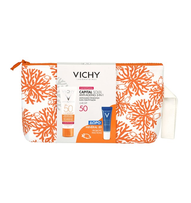 Vichy Capital Soleil Promo Anti-Age Antioxidant 3in1 Spf50, 50ml & Δώρο Mineral 89 Probiotic Fractions 10ml