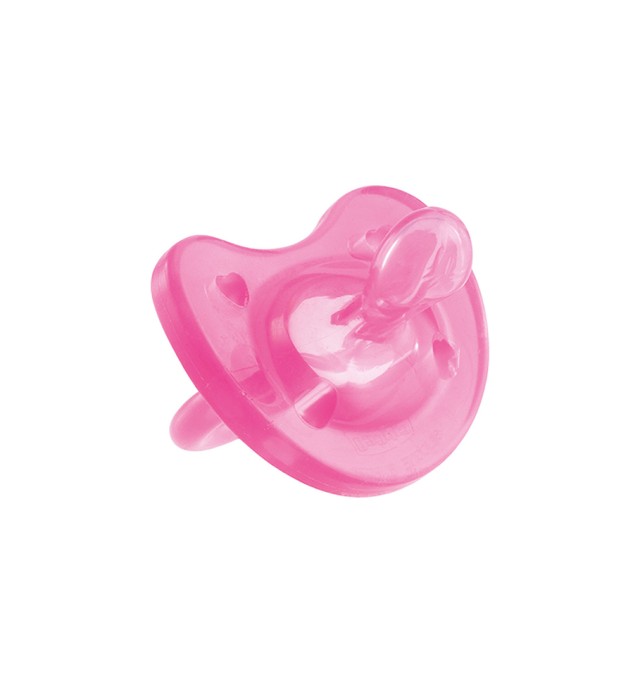 Chicco Πιπίλα Physio Soft Όλο Σιλικόνη Ροζ 4m+ 1τμχ