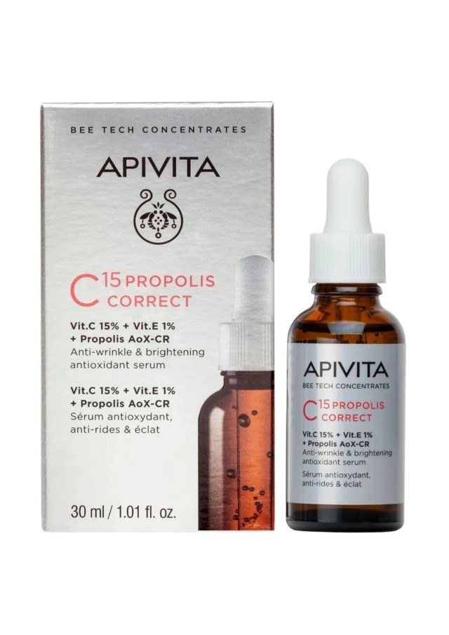Apivita C15 Propolis Correct Vit. C 15% + Vit. E 1% + Propolis AoX-CR Serum 30 ml