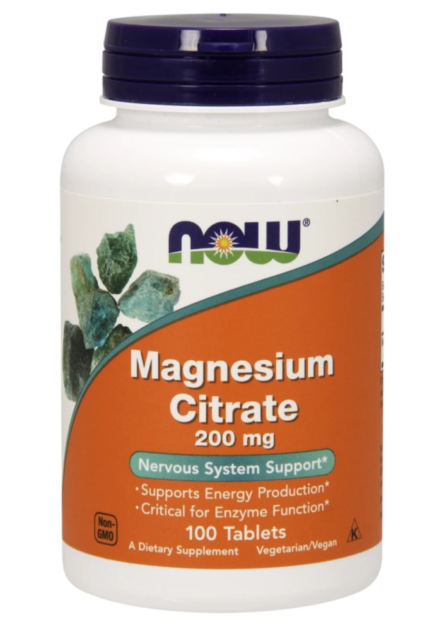 Now Foods Magnesium Citrate 200mg, 100 Ταμπλέτες