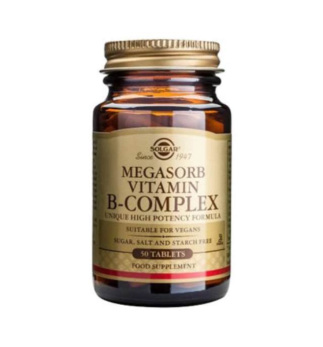 Solgar Megasorb Vitamin B-Complex, 50 Tabs