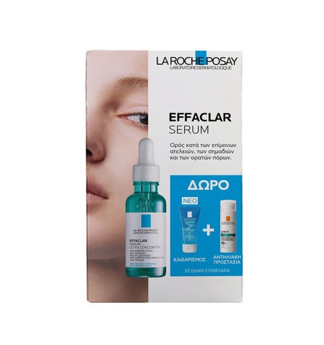 La Roche-Posay Promo Effaclar Serum  30ml & Δώρο Effaclar Gel 50ml & Anthelios Oil Correct SPF50+ 3ml, 1σετ