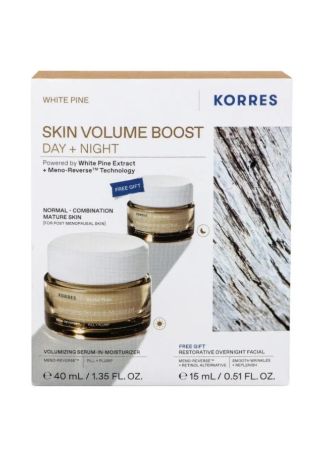 Korres White Pine Skin Volume Boost Promo Set, Κρέμα Ημέρας Λευκή Πεύκη για Αναπλήρωση Όγκου 40ml & ΔΩΡΟ Κρέμα Νύχτας Λευκή Πεύκη 15ml NORMAL SKIN