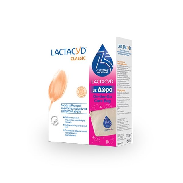 Lactacyd Promo Classic Intimate Washing Lotion, 300ml & On-the-Go Care Bag