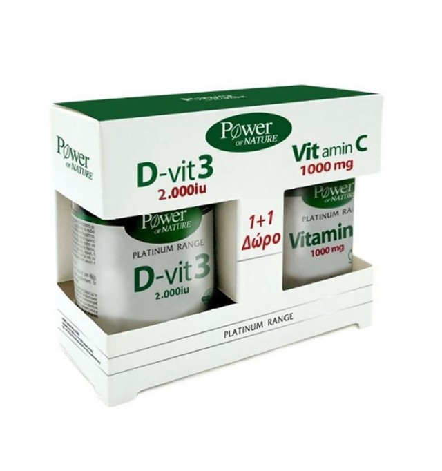 Power Health Platinum D-vit3 2000iu 60tabs & Vitamin C 1000mg 20tabs