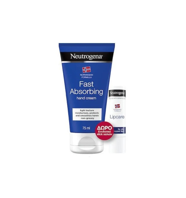 Neutrogena Fast Absorbing Hand Cream 75ml+ Lip balm χειλιών