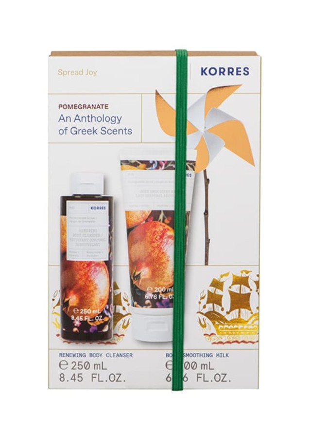 Korres Promo Pomegranate Grove Renewing Body Cleanser, 250ml & Body Smoothing Milk, 200ml