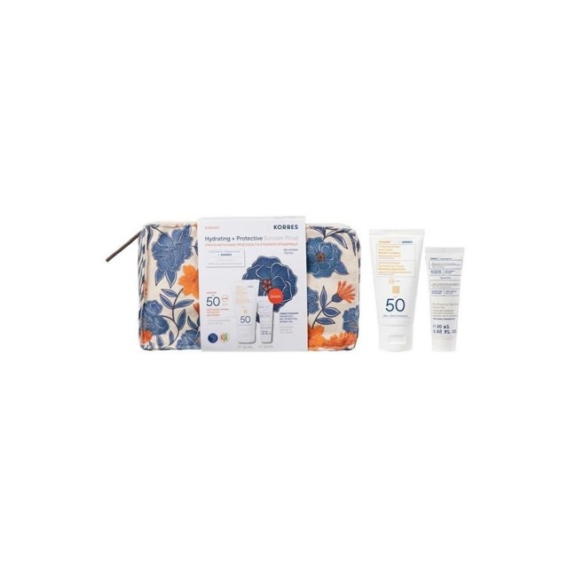 Korres Hydrating & Protective Suncare Ritual με Yoghurt Αντηλιακή Κρέμα Προσώπου με Χρώμα SPF 50, 50ml & Δώρο Greek Yoghurt Ενυδάτωση με Προβιοτικά Κρέμα-Gel, 20ml & Νεσεσέρ, 1τεμ, 1σετ
