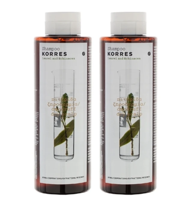 Korres Σαμπουάν Δάφνη & Echinacea 250ml, 1+1 ΔΩΡΟ