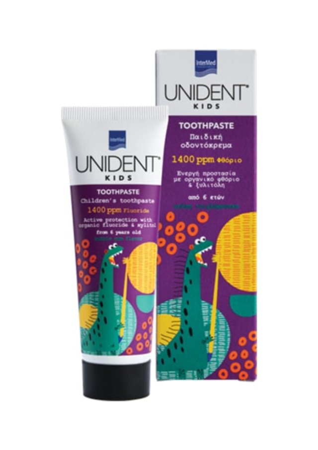 Intermed Unident Kids Toothpaste Παιδική Οδοντόκρεμα 1400ppm Φθόριο 6y+, 50ml